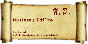 Nyulassy Dóra névjegykártya