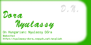 dora nyulassy business card